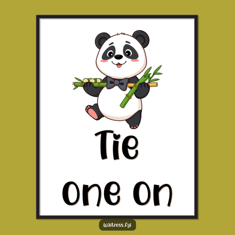 Funny Panda Bamboo Digital Print: Instant Wall Art with Gentle Wit Gift