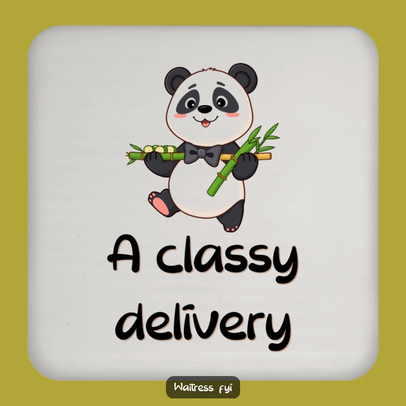 Funny Panda Bamboo Coasters: Protect Surfaces with Gentle Charm Gift