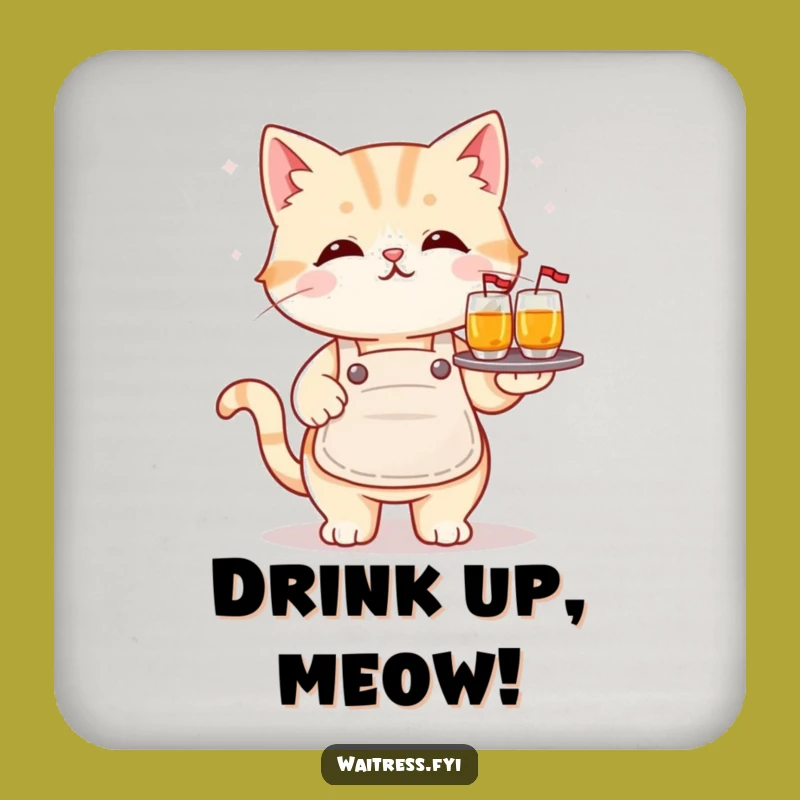 Cute Funny Cat Coasters: Balanced Drinks with Kawaii Charm Humor
