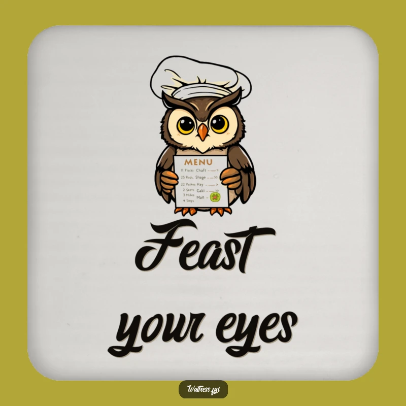 Funny Owl Chef Coasters: Protect Surfaces with Culinary Charm Gift