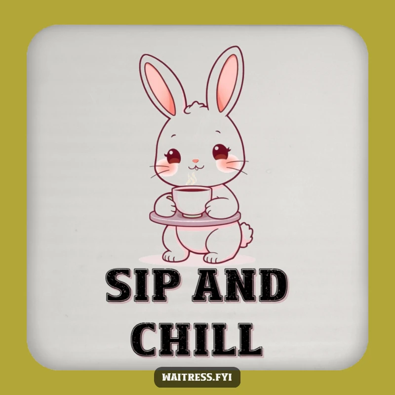 Funny Bunny Drink Coaster - Cute Character Table Protector, Fun Gift