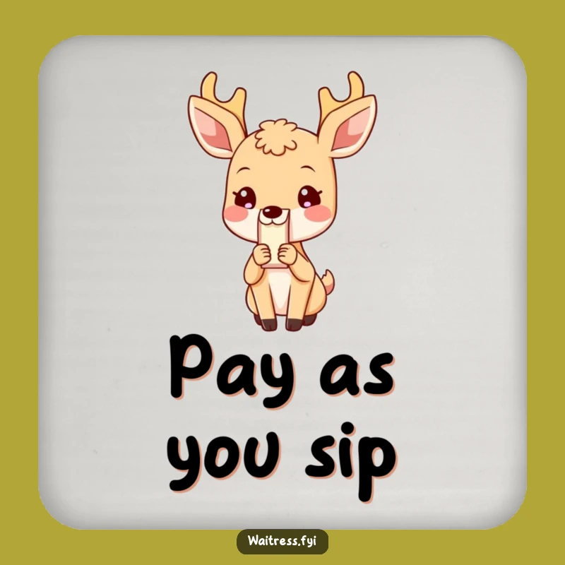 Funny Deer Bill Coaster: Protect Surfaces with Polite, Humorous Style