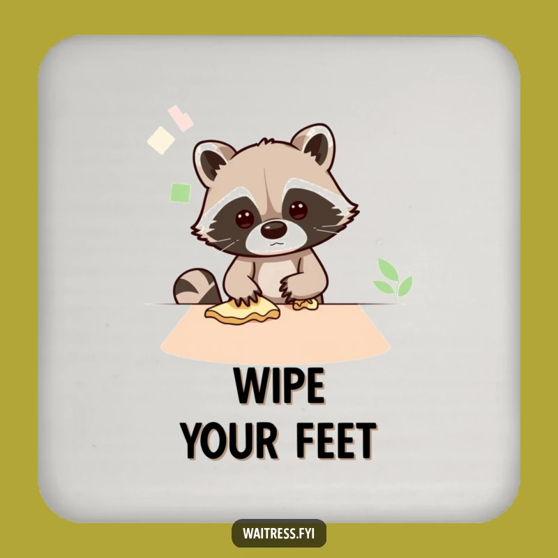 Funny Kawaii Raccoon Coasters: Tidy Surface Protection Funny Gift