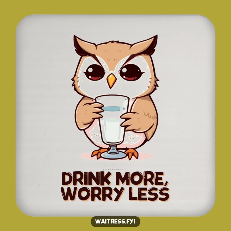 Funny Owl Refilling Coaster: Protect Surfaces with Focused, Humorous Style