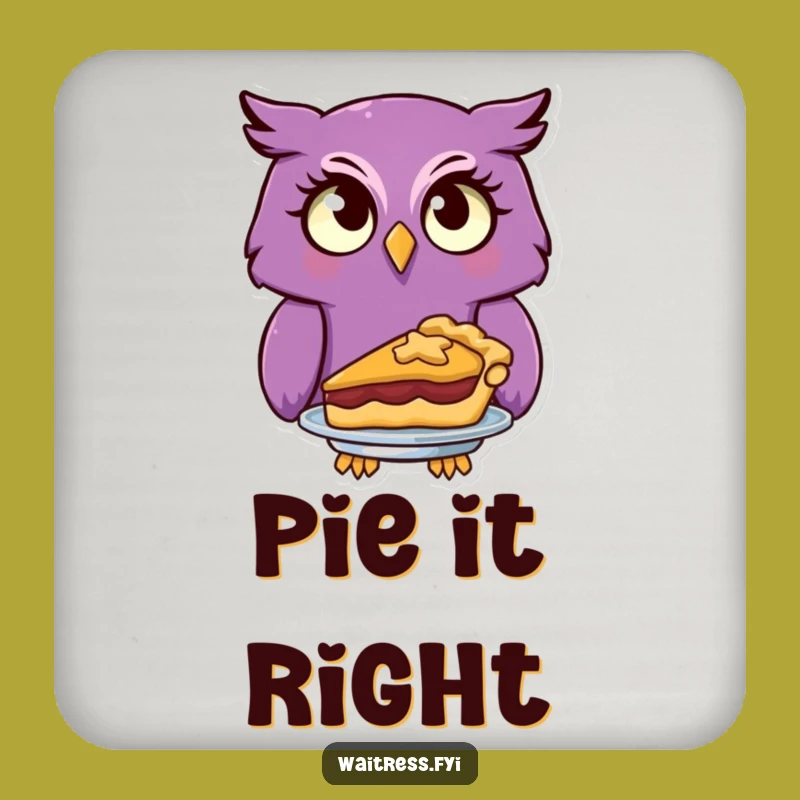 Funny Owl Serving Pie Coaster, Protect Surfaces with Whimsical Dessert Humor