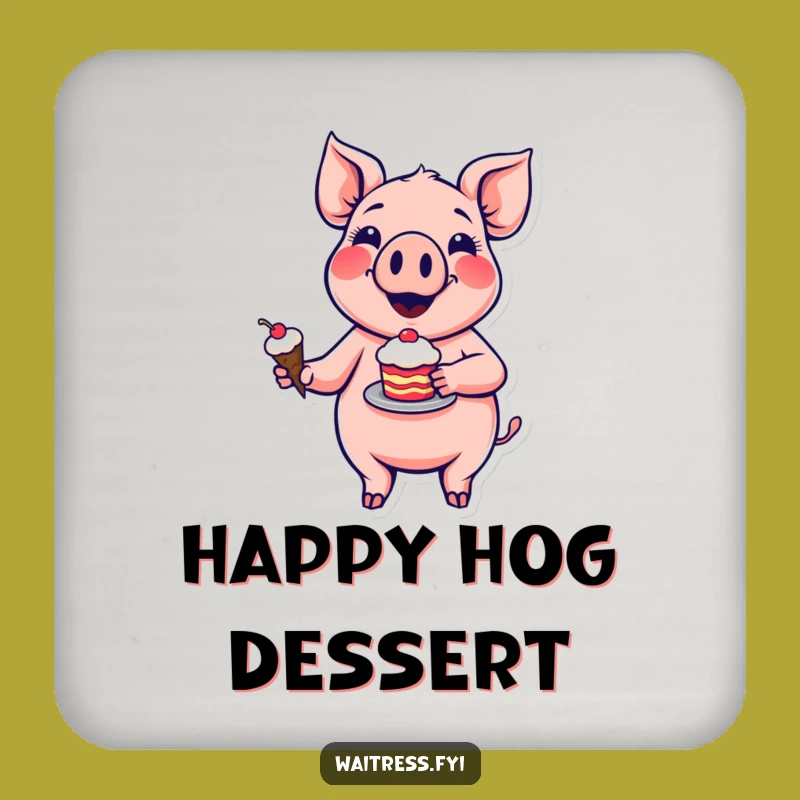 Funny Pig Dessert Coasters: Sweet Protection for Tables, Ideal Funny Gift!