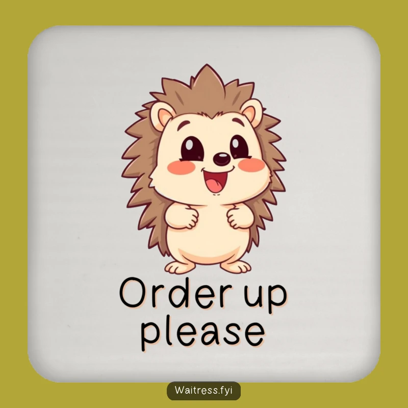 Funny Hedgehog Menu Coaster - Eager Character Table Protector, Fun Gift