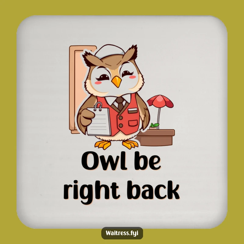 Funny Owl Server Coasters: Protect Surfaces with Scholarly Table Flair