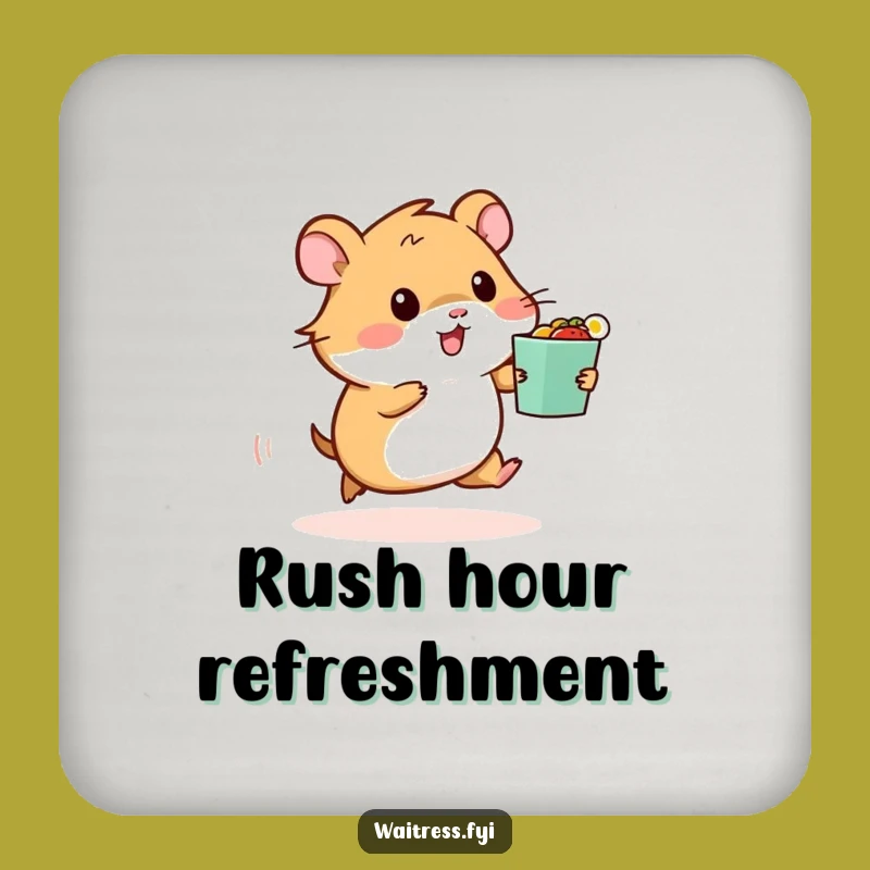 Funny Hamster Food Order Coasters: Protect Surfaces with Speed