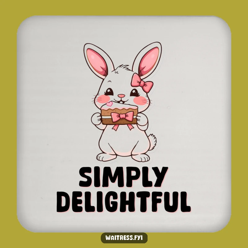 Funny Bunny Cake Coasters (Set of 4): Cute Table Protection, Unique Funny Gift for Bunny Lovers