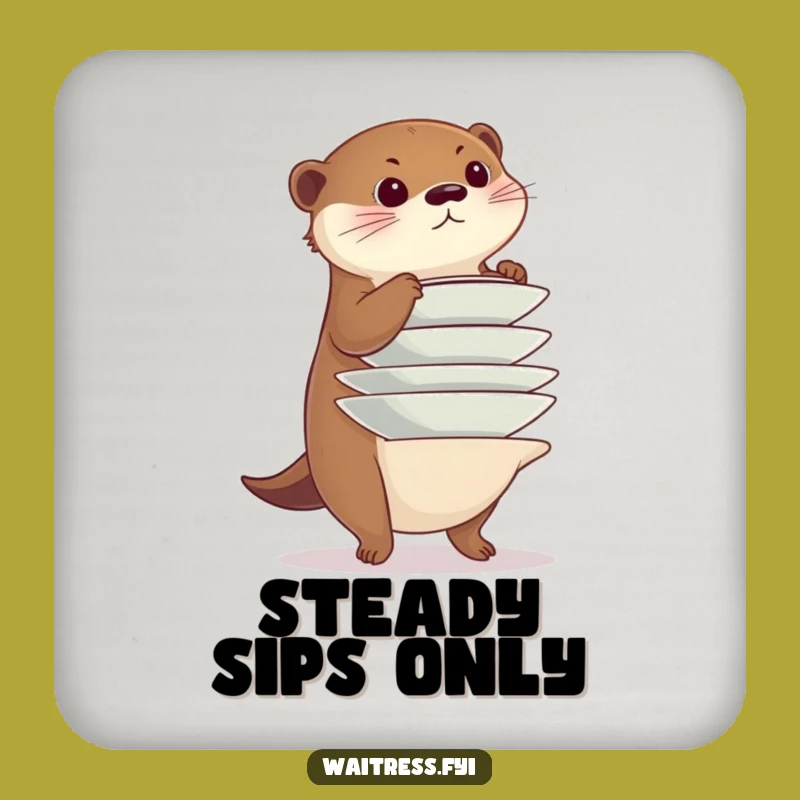 Funny Otter Drink Coasters: Protect Surfaces with Balanced Charm