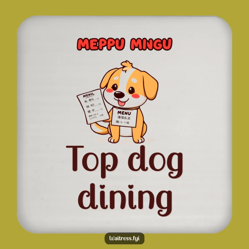 Funny Dog Waiter Coasters: Protect Surfaces with Cartoon Canine Charm, Ideal Funny Gift!