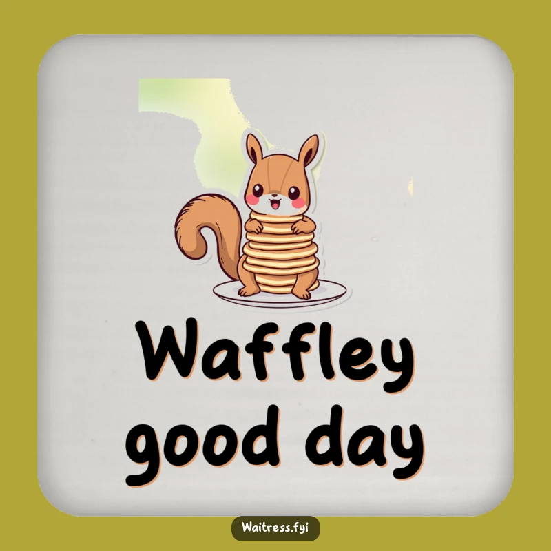 Funny Squirrel Pancakes Coasters: Breakfast Protection, Ideal Funny Gift!