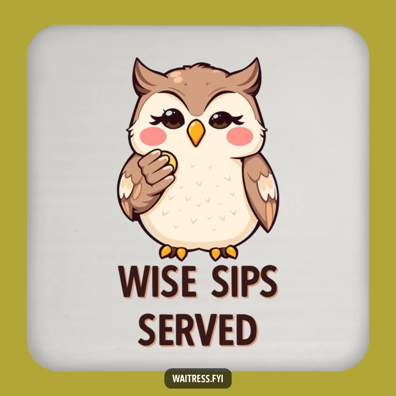 Funny Kawaii Owl Finance Coaster Set: Protect Surfaces with Wit, Hilarious Funny Gift