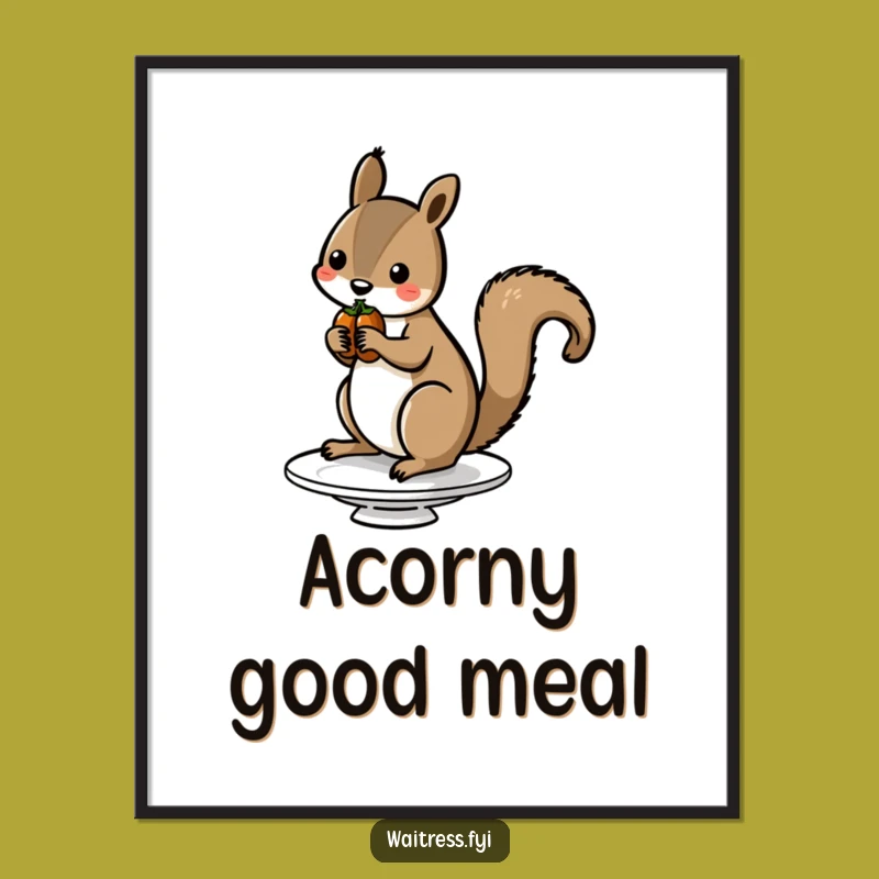 Funny Squirrel Nut Poster: Charming Wall Art for Nutty Decor Gift