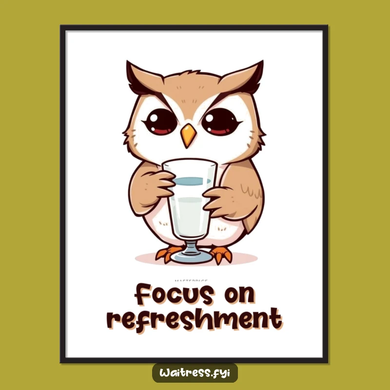 Funny Owl Refilling Poster: Amusing Wall Art for the Focused Home