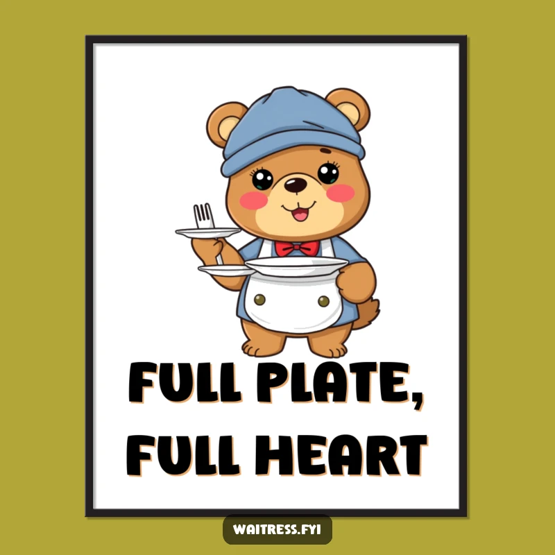 Happy Bear Server Poster: Add Cheerful Humor to Your Wall Art