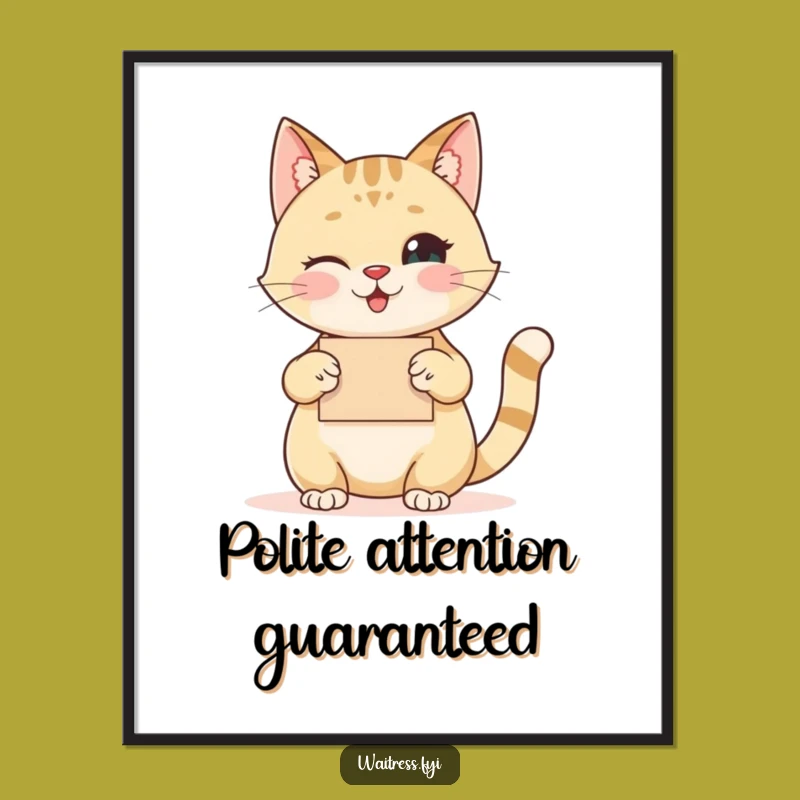 Funny Cat Order Taker Poster: Adorn Your Walls with Charming Feline Art