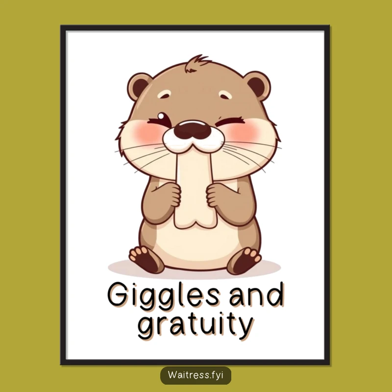 Funny Otter Bill Wink Poster - Hilarious Wall Art for Restaurants & Bars Gift