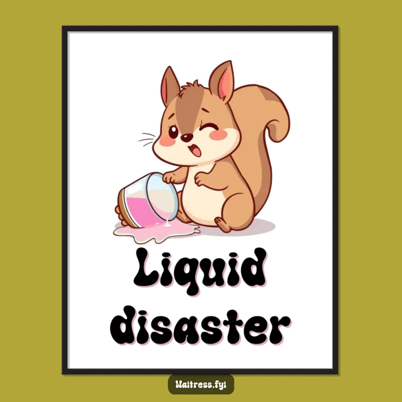 Funny Squirrel Spill Poster: Hilarious Art for Your Home