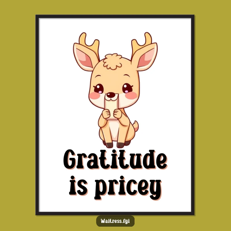 Funny Deer Bill Poster: Amusing Wall Art for a Polite Space