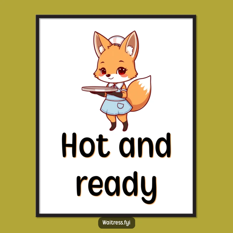 Cute Fox Diner Poster: Add Funny Vintage Vibes to Your Wall Art