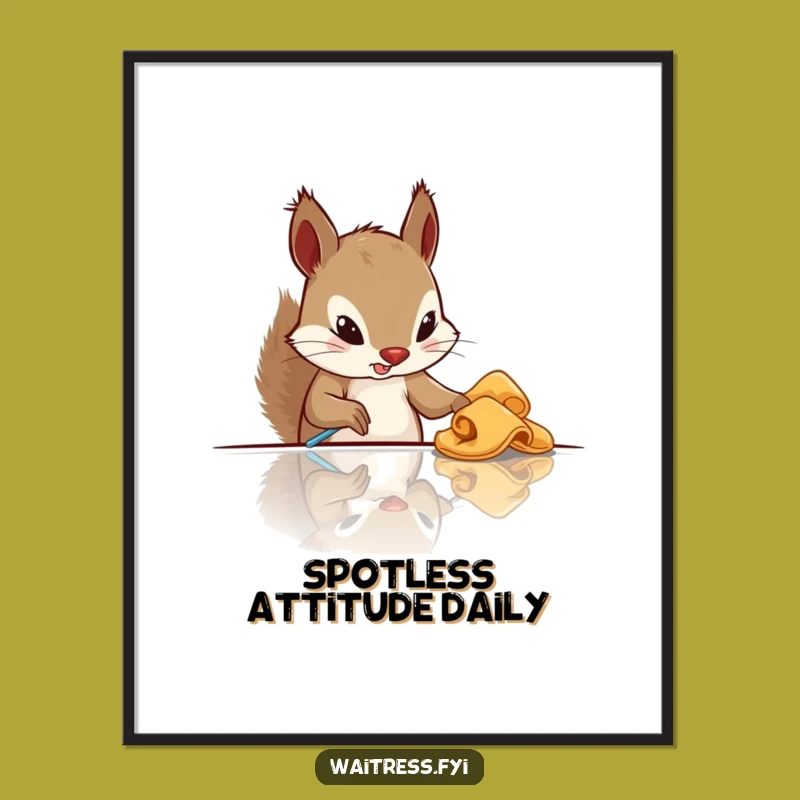 Funny Squirrel Cleaning Poster: Adorn Your Walls with This Humorous Wall Art