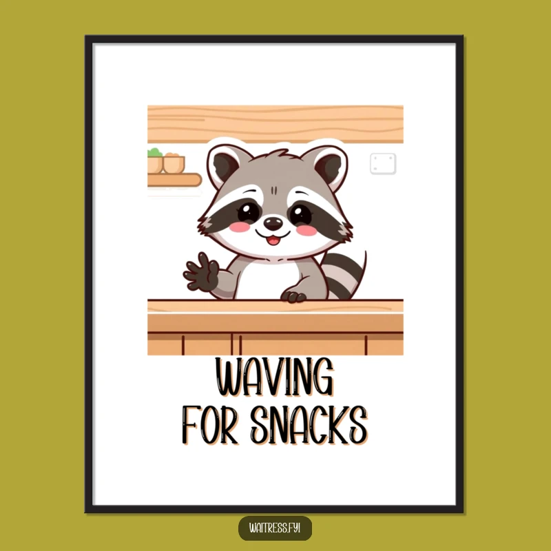 Funny Raccoon Counter Poster - Cheerful Wall Art - The Perfect Quirky Funny Gift!