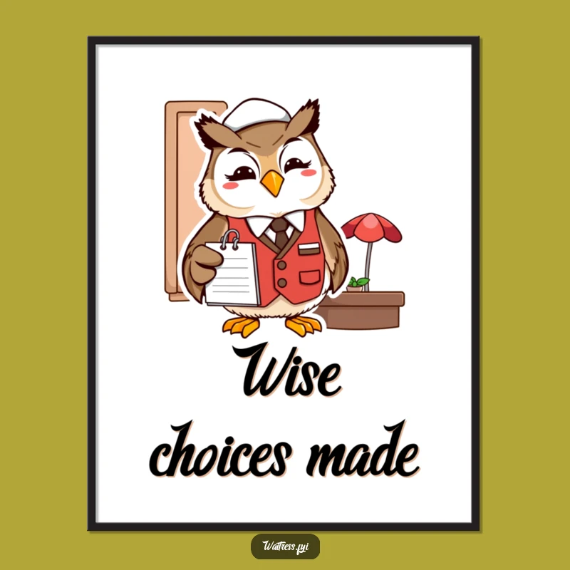 Wise Owl Server Poster: Add Intellectual Humor to Your Wall Art