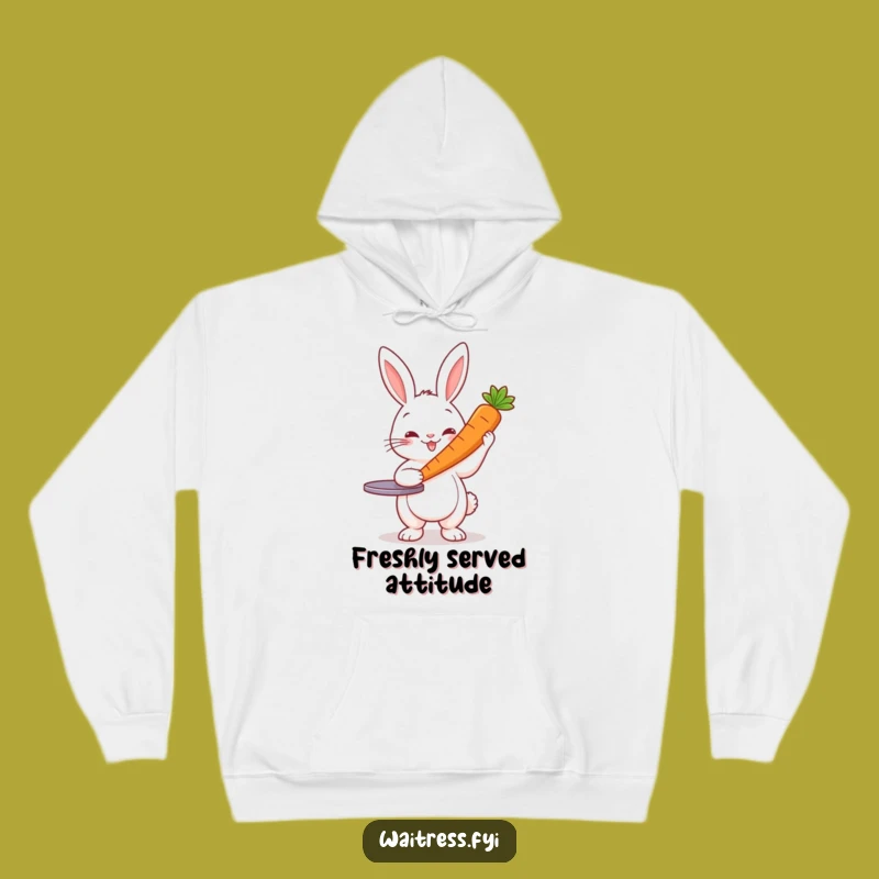 Funny Rabbit Server Hoodie: Cozy Bunny Carrot Design, Hilarious Gift for Animal Lovers