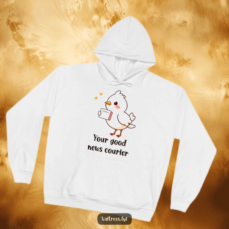 Funny Kawaii Bird Hoodie: A cuddly hoodie featuring a kawaii bird delivering a note with a happy chirp.