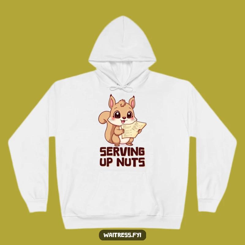 Funny Squirrel Menu Hoodie: Cozy Giggling Server, Perfect Warm Funny Gift