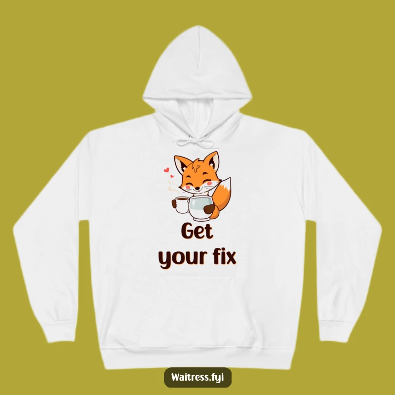 Funny Fox Waiter Hoodie: Cozy Sly Animal Attire, Warm Funny Gift for Fox Fans