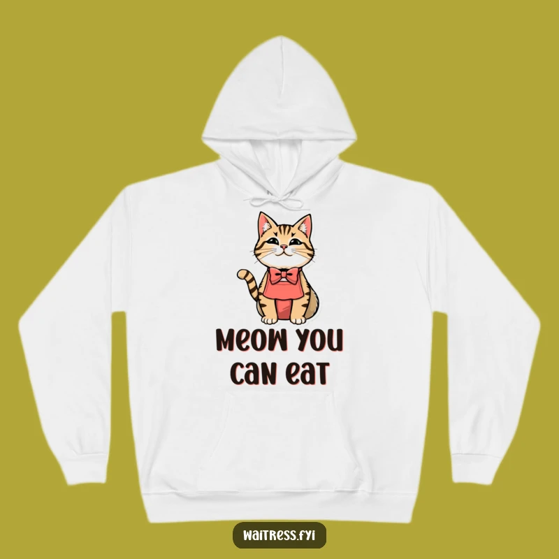 Cozy Cat Waiter Funny Hoodie: Stay Warm with Sophisticated Humor