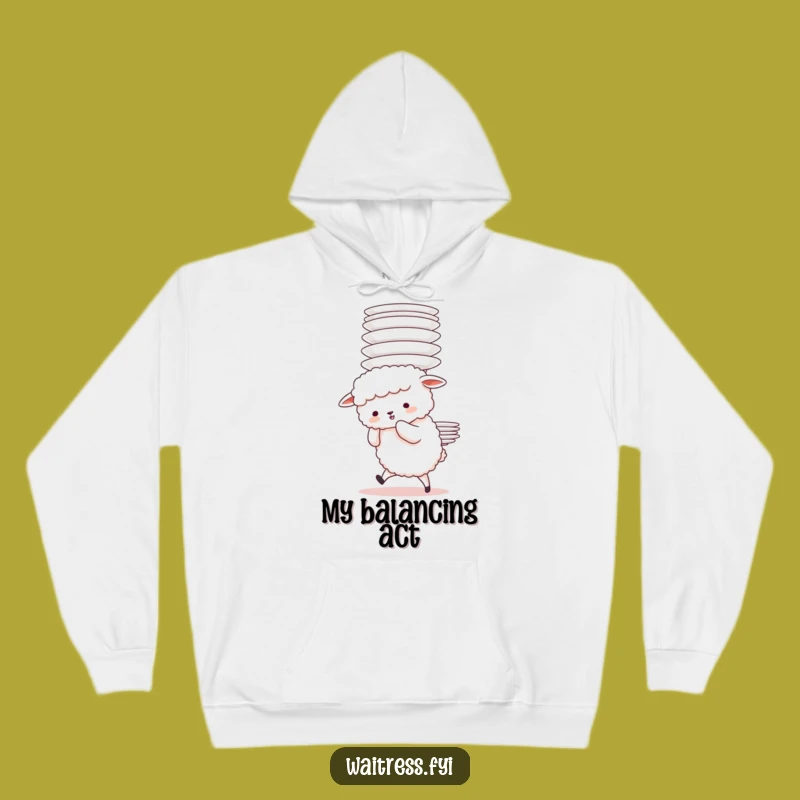 Cozy Funny Sheep Plate Struggle Hoodie: Warm Comfort, Adorable Animal Gift, Fun Wear