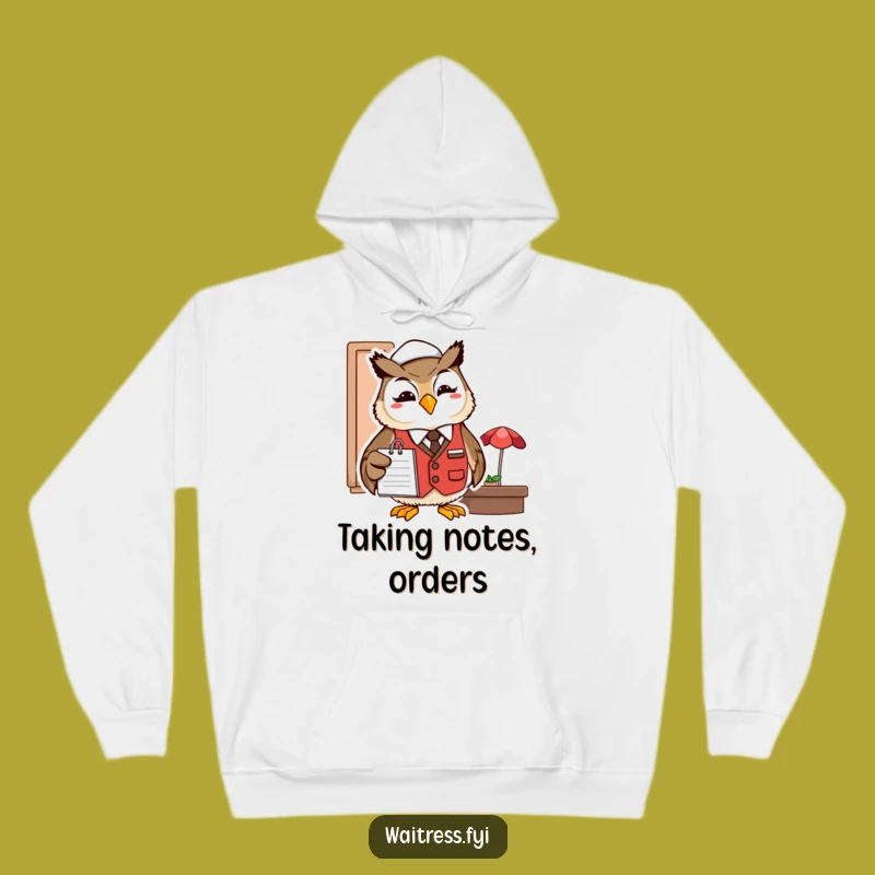 Cozy Owl Server Funny Hoodie: Stay Warm with Thoughtful Humor