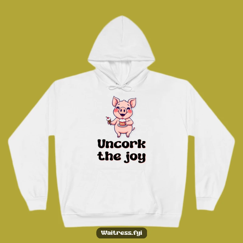Funny Pig Dessert Hoodie: Cozy Cartoon Treat Bearer, Amazing Funny Gift!