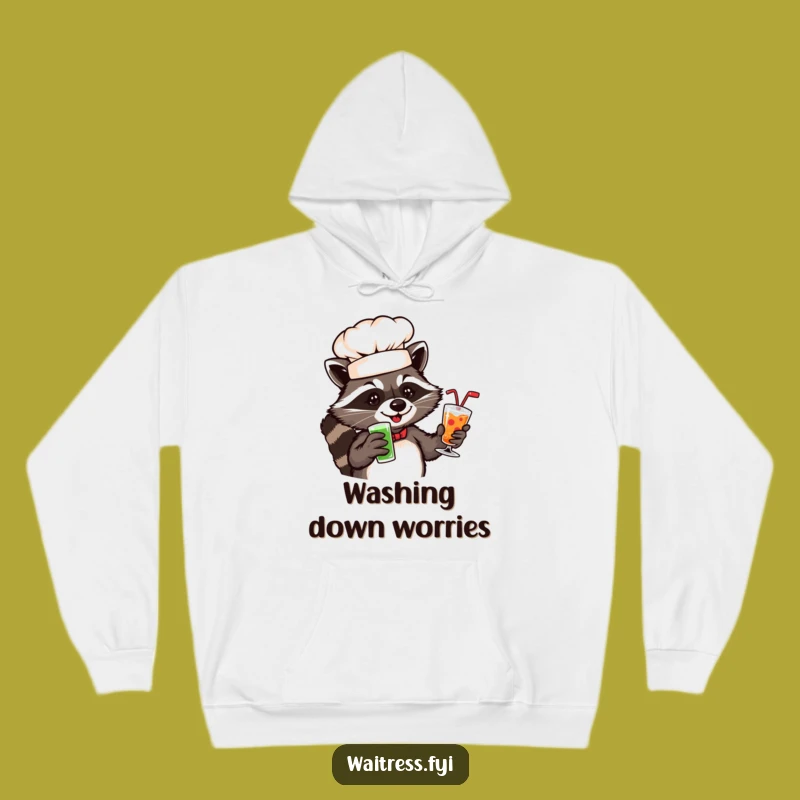 Cozy Raccoon Chef Funny Hoodie: Stay Warm with Cheeky Humor