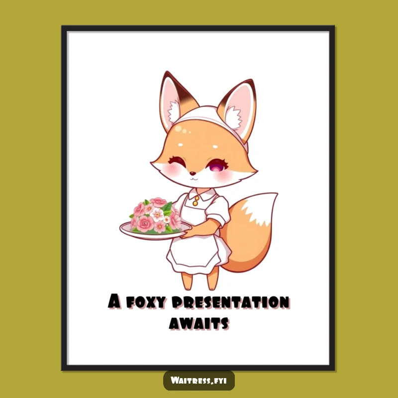 Artistic Free Printable Wall Art: Fox Waitress - Elegant Downloadable Decor!