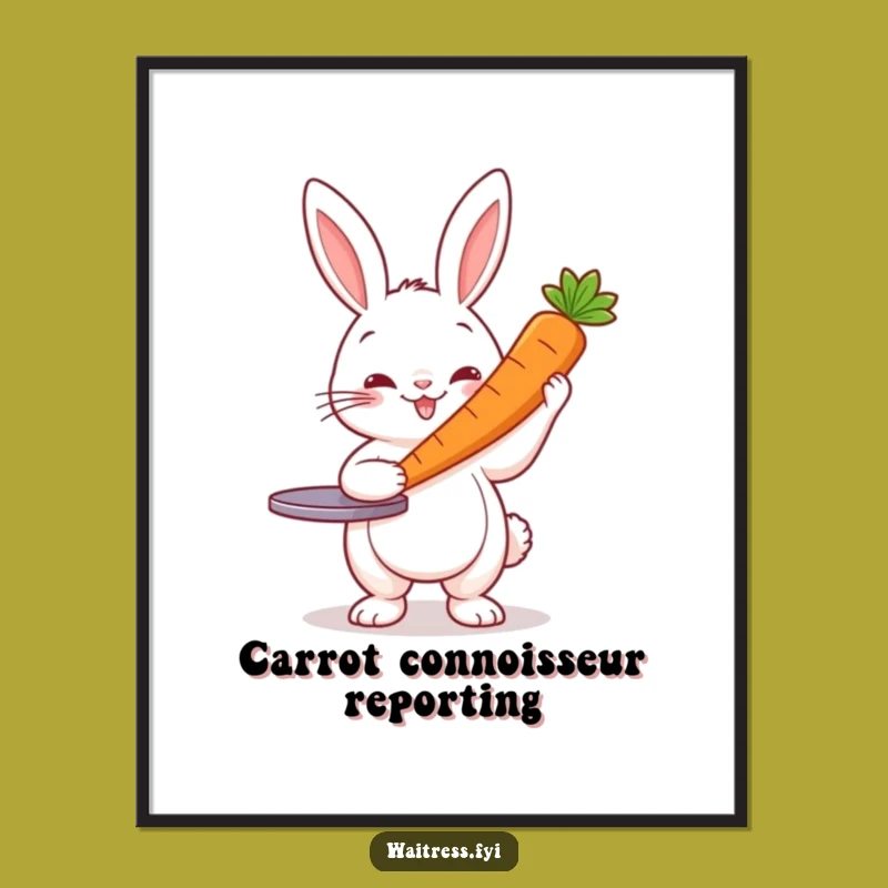 Free Printable Rabbit Server Wall Art - Funny Downloadable Decor for Whimsical Homes