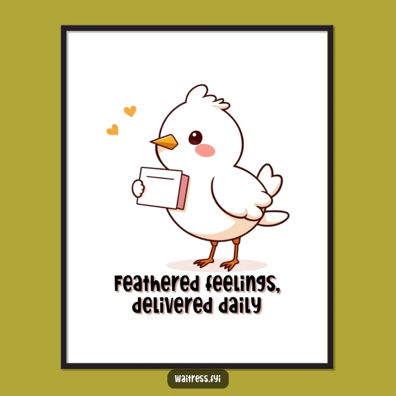 Free Printable Wall Art: Funny Bird Delivering Joyful Art! Hilarious Downloadable Decor.