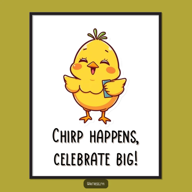 Free Printable Chick Wall Art: Giggling Yellow Friend, Funny Downloadable Decor