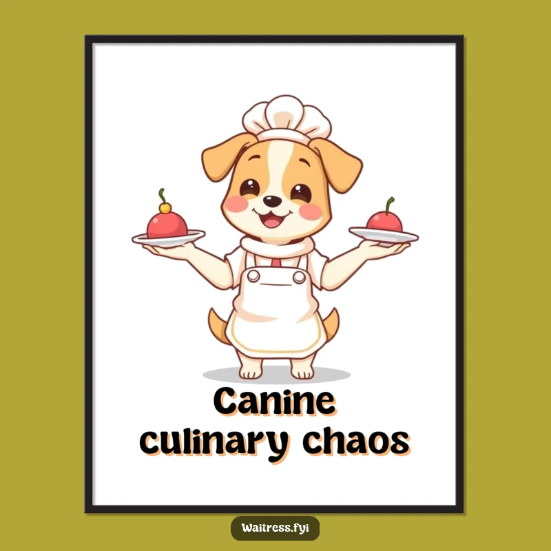 Free Printable Dog Waitress Wall Art - Funny Downloadable Home Decor for Pet Lovers