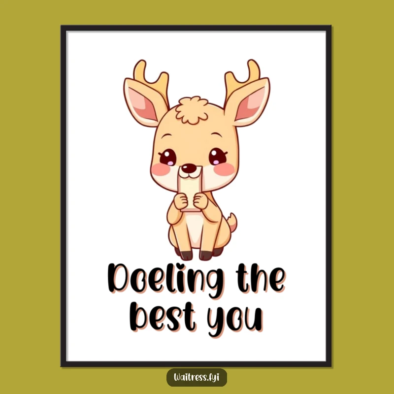 Free Printable Wall Art: Blushing Deer Bill Art, Funny Downloadable Decor