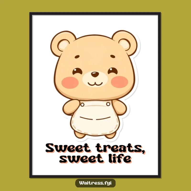 Free Printable Wall Art: Happy Bear Chef Art, Funny Downloadable Decor