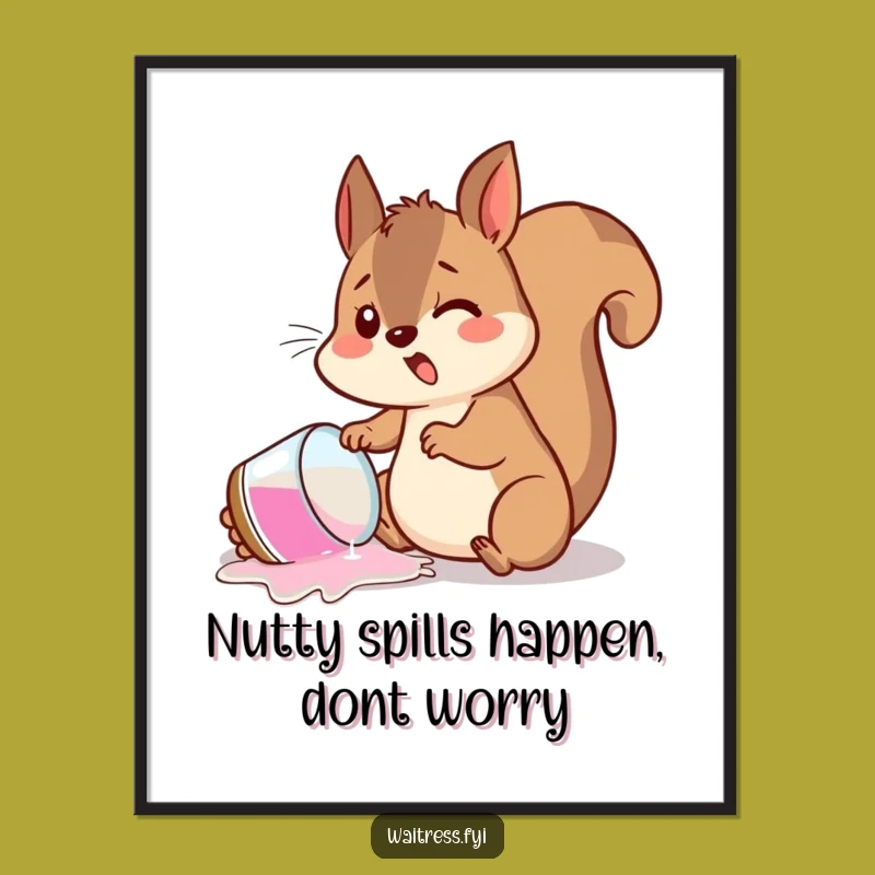 Funny Free Printable Wall Art: Startled Squirrel Spill Downloadable Art