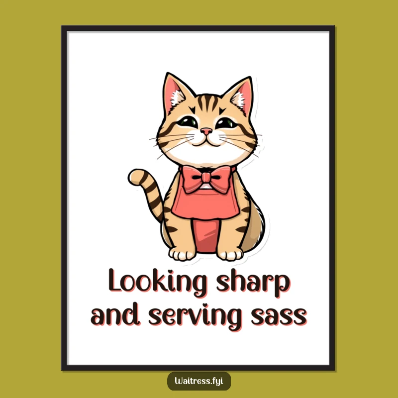 Free Printable Wall Art: Dapper Cat Server, Elegant and Funny Downloadable Art for a Chic Home!