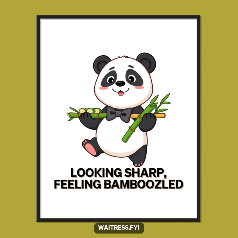 Free Printable Wall Art: Panda Bamboo Platter - Humorous Downloadable Art