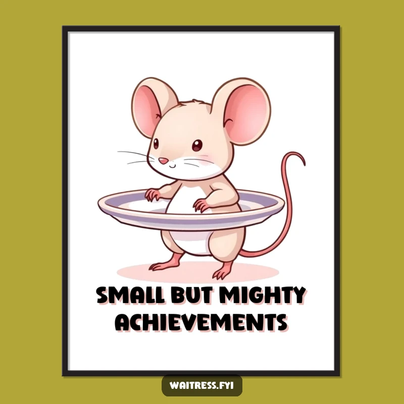Free Printable Wall Art: Funny Mouse Server Humorous Downloadable Art for Whimsical Homes