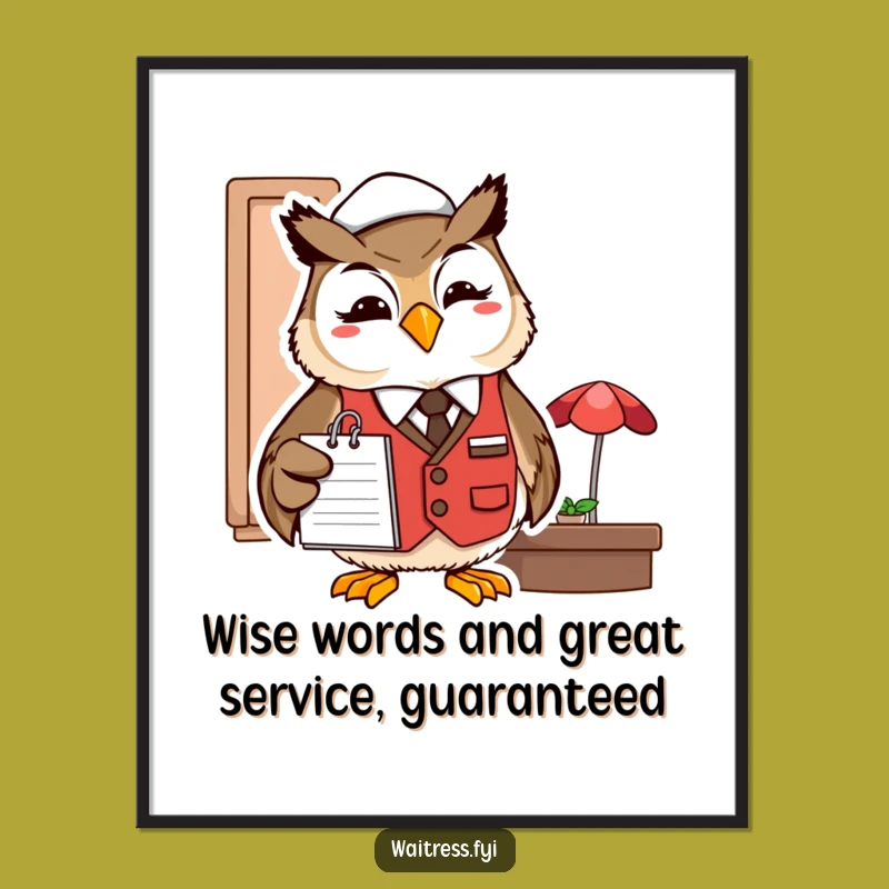 Free Printable Wall Art: Wise Owl Server, Clever and Funny Downloadable Art for a Studious Space!